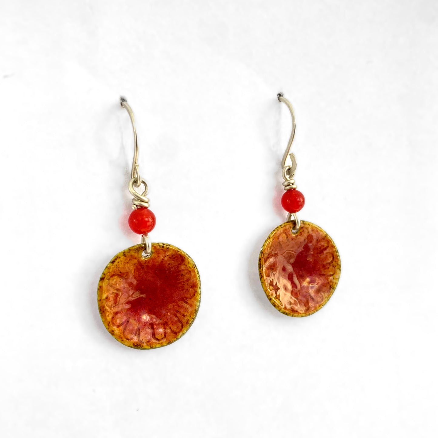 Orange Disc Earrings