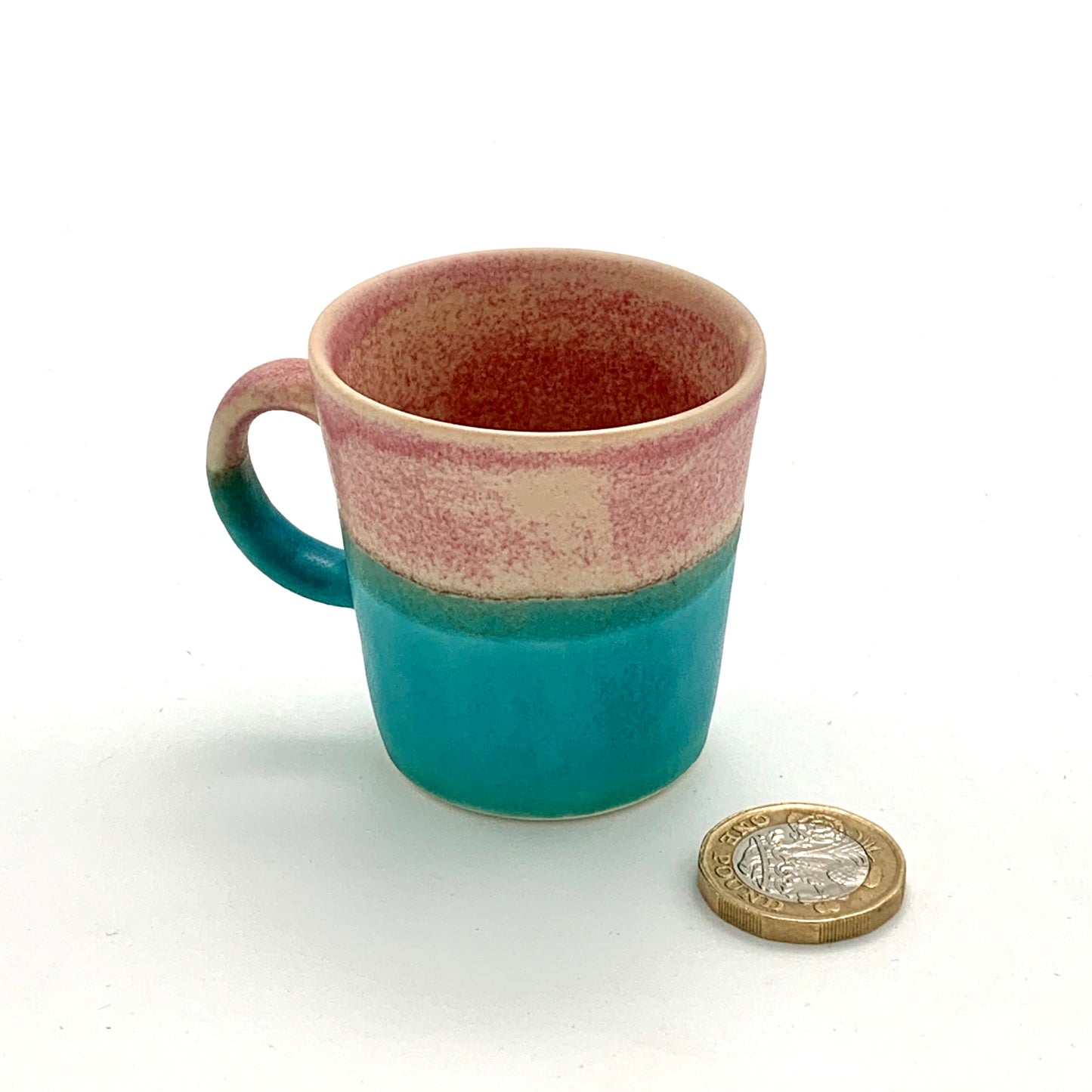 Pink and Turquoise Single Espresso Cup