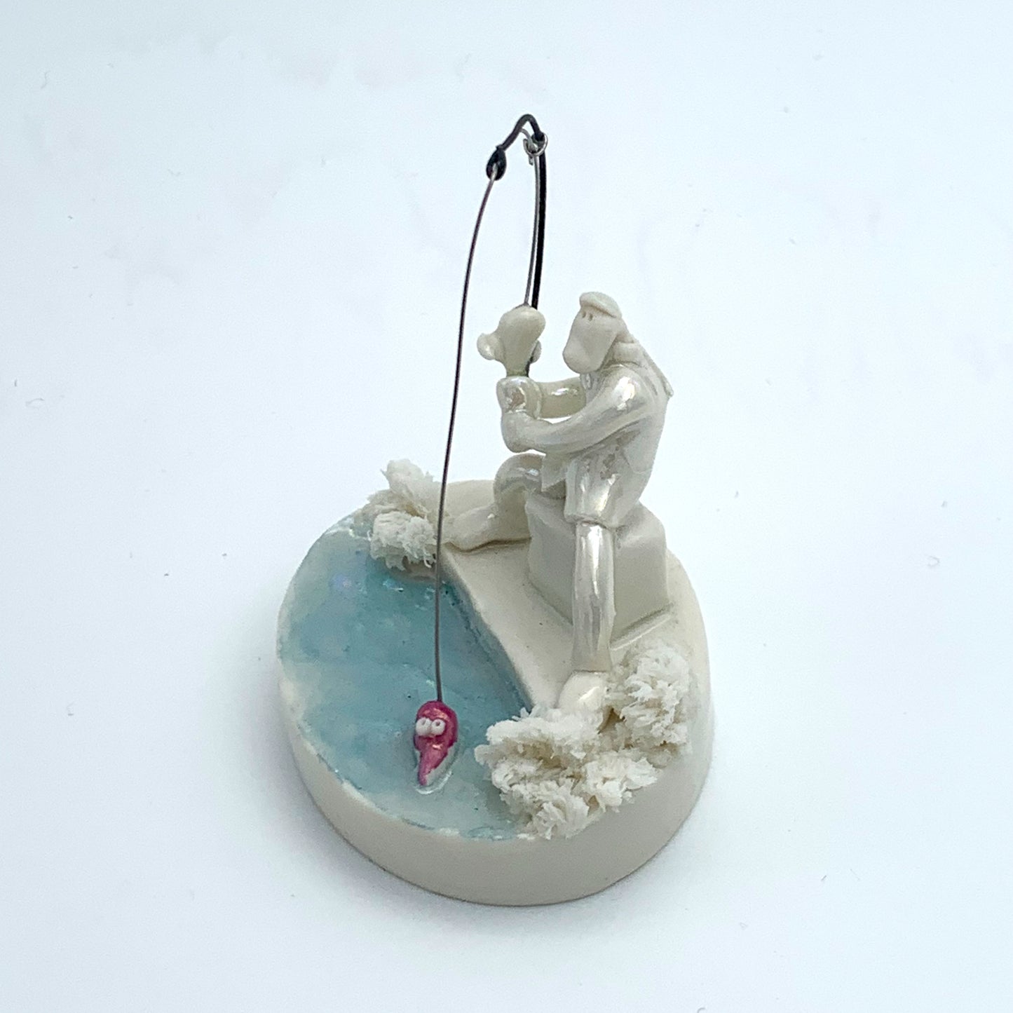 Porcelain Fishing Miniature