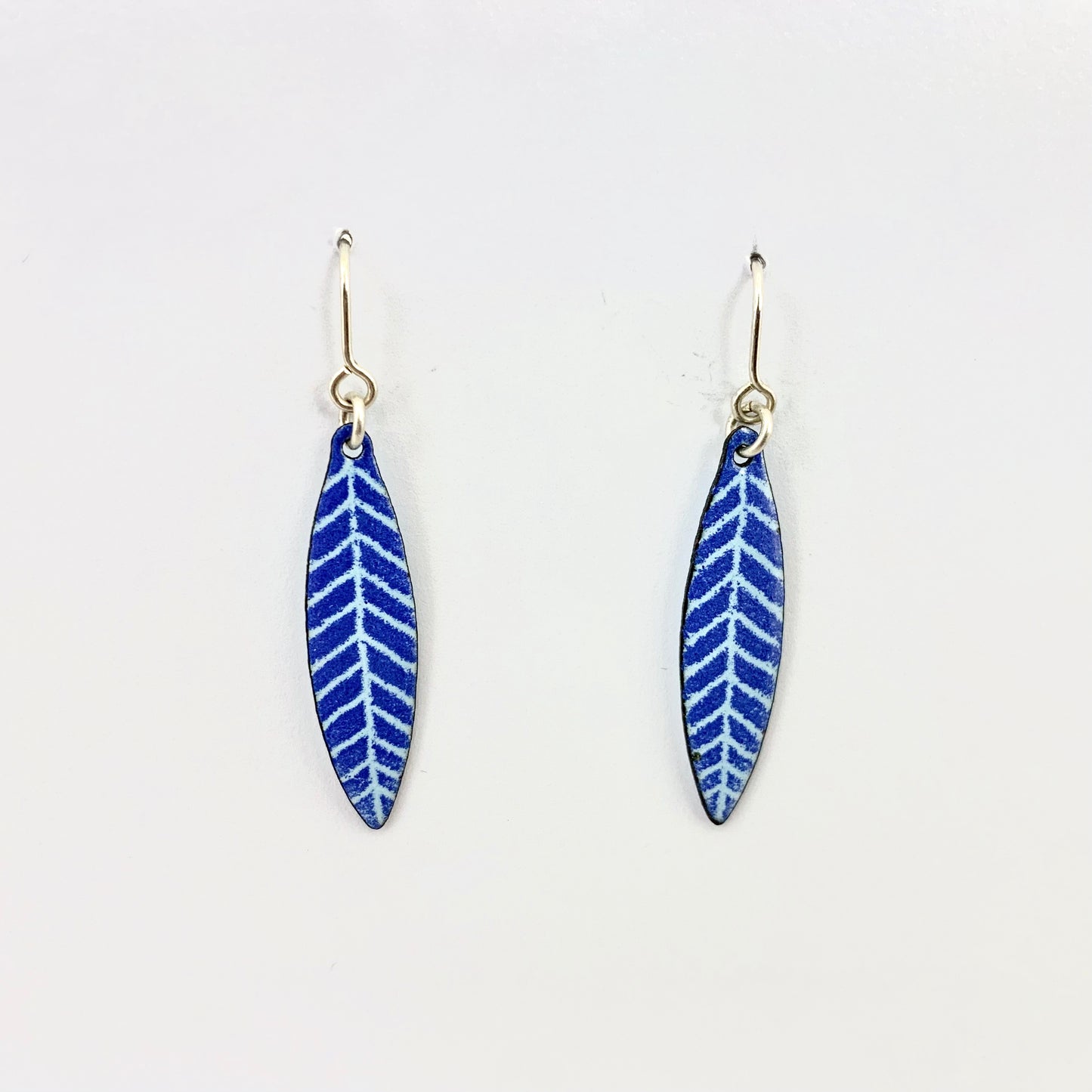 Blue Leaf Earrings