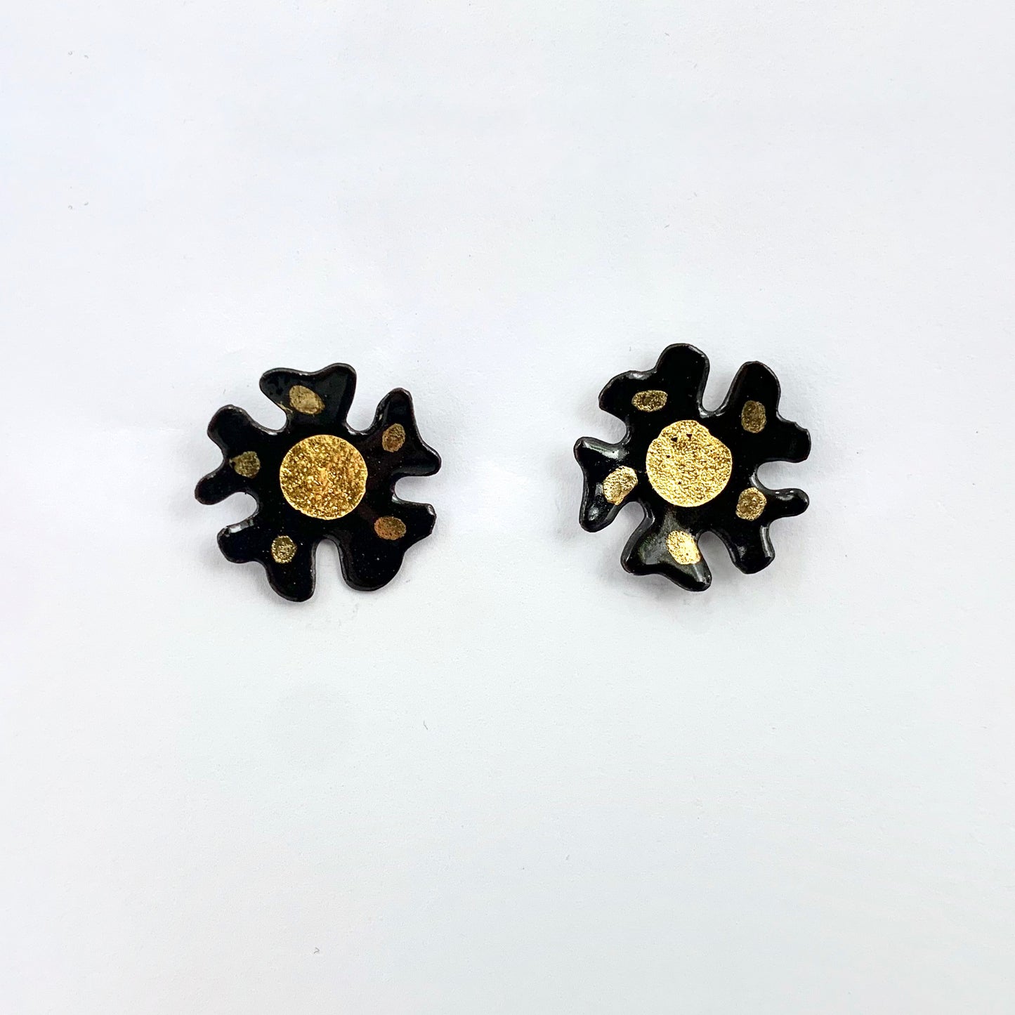 Black Flower Stud Earrings
