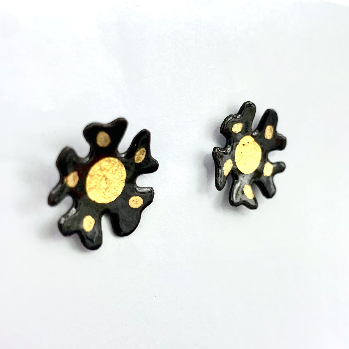 Black Flower Stud Earrings