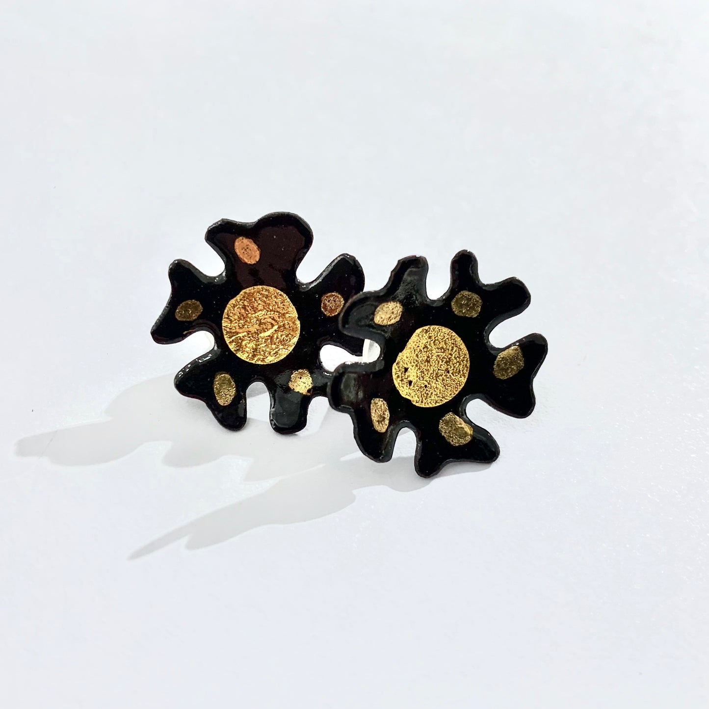 Black Flower Stud Earrings