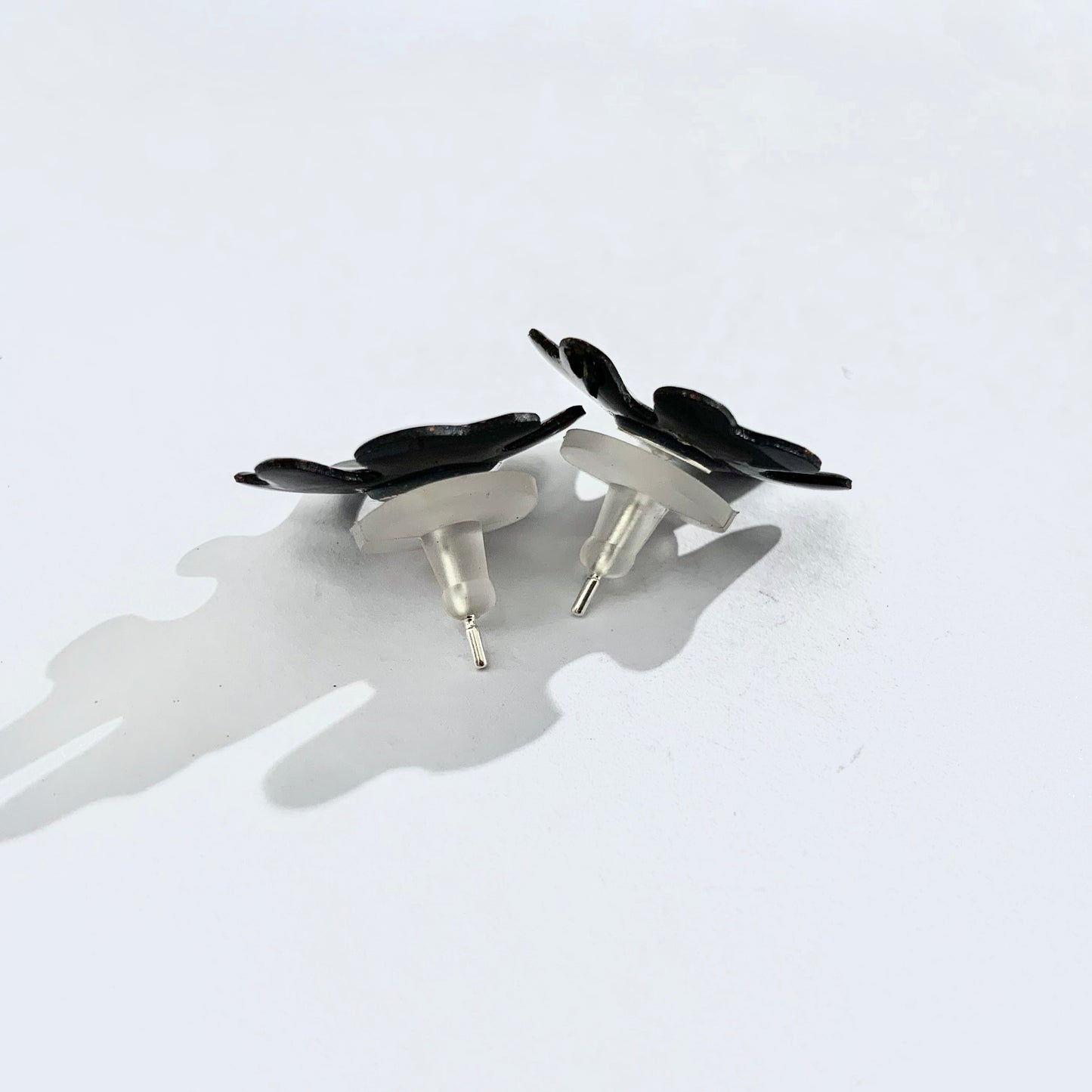 Black Flower Stud Earrings