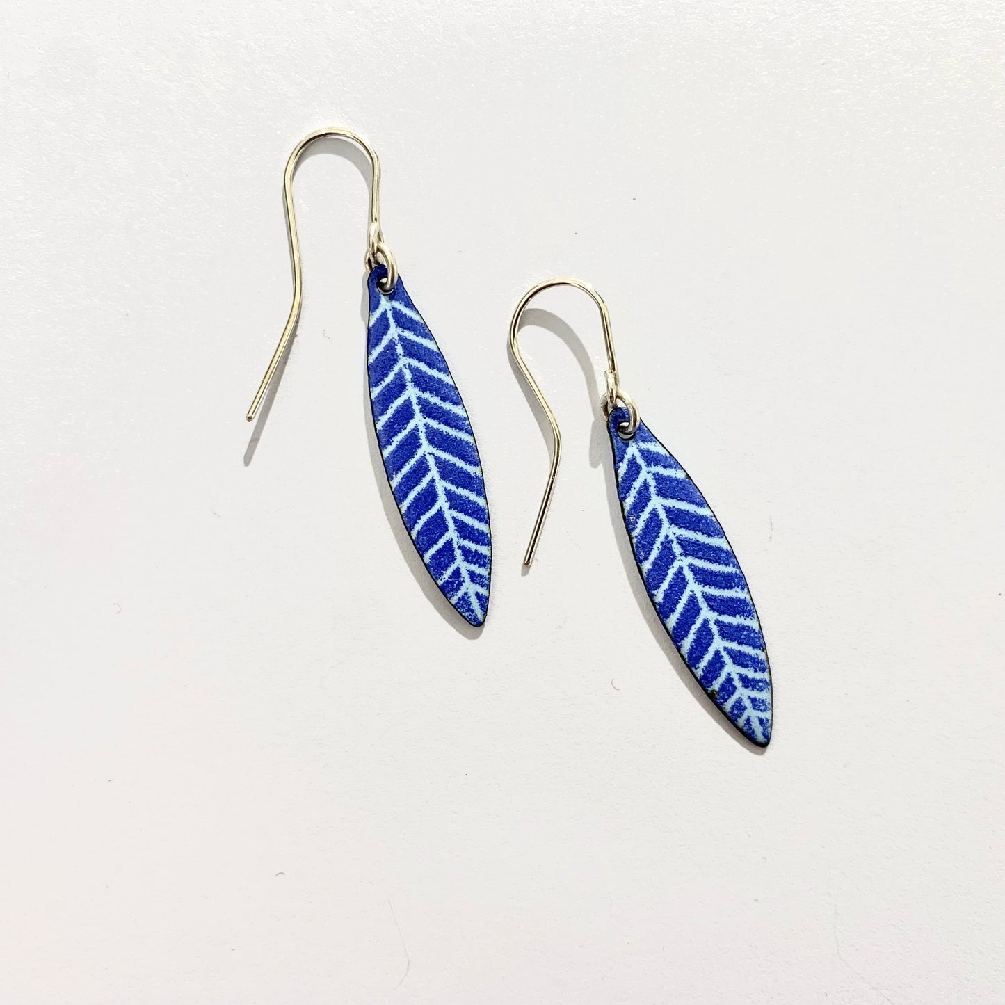 Blue Leaf Earrings