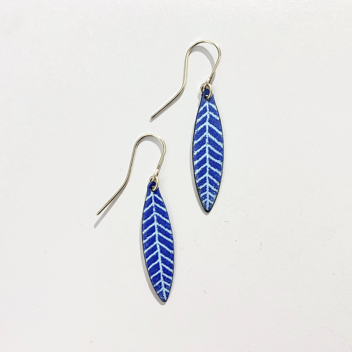 Blue Leaf Earrings