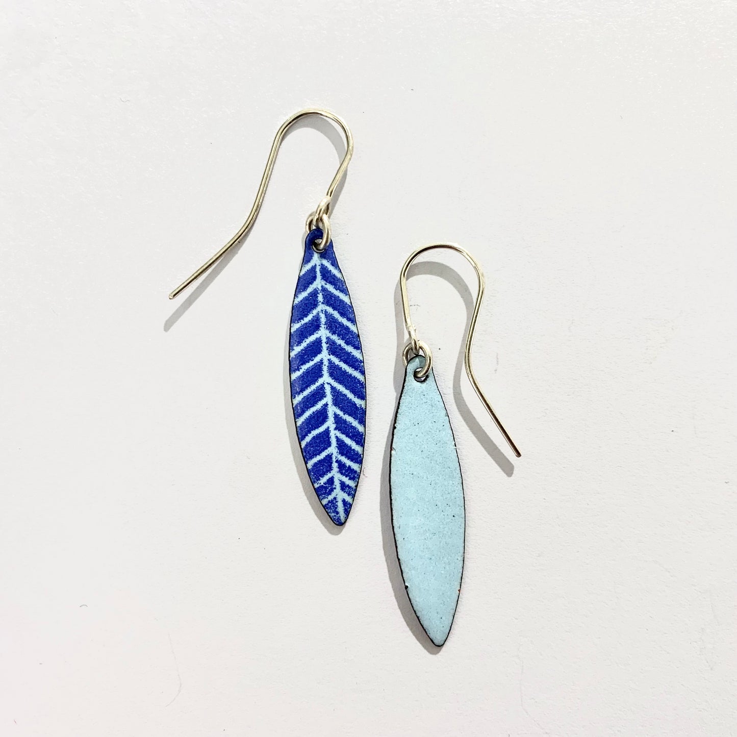Blue Leaf Earrings