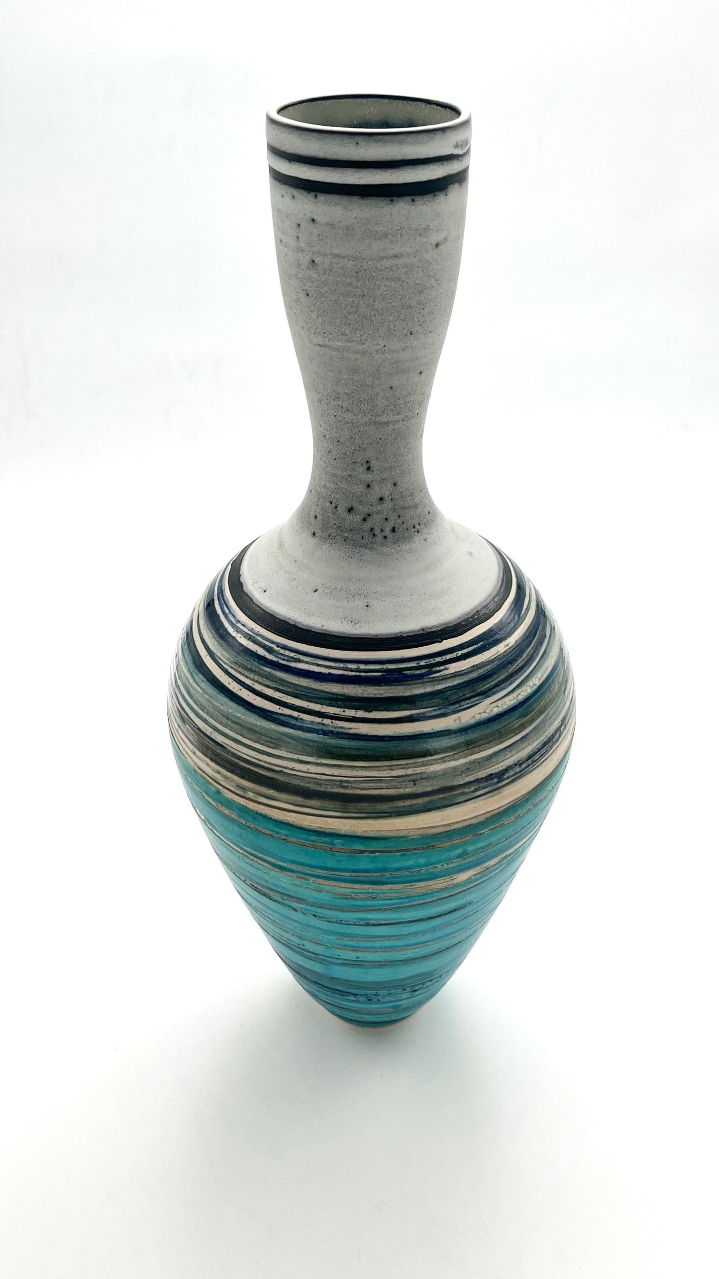 Turquoise Striped Vessel