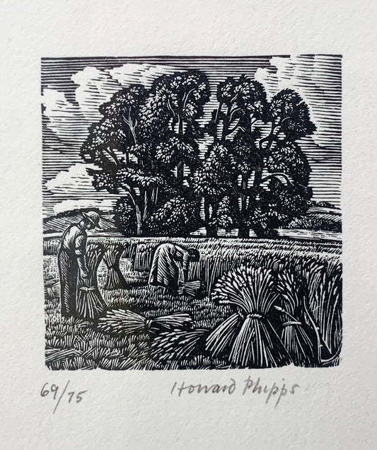 'Long fields of Barley & Rye' Wood Engraving