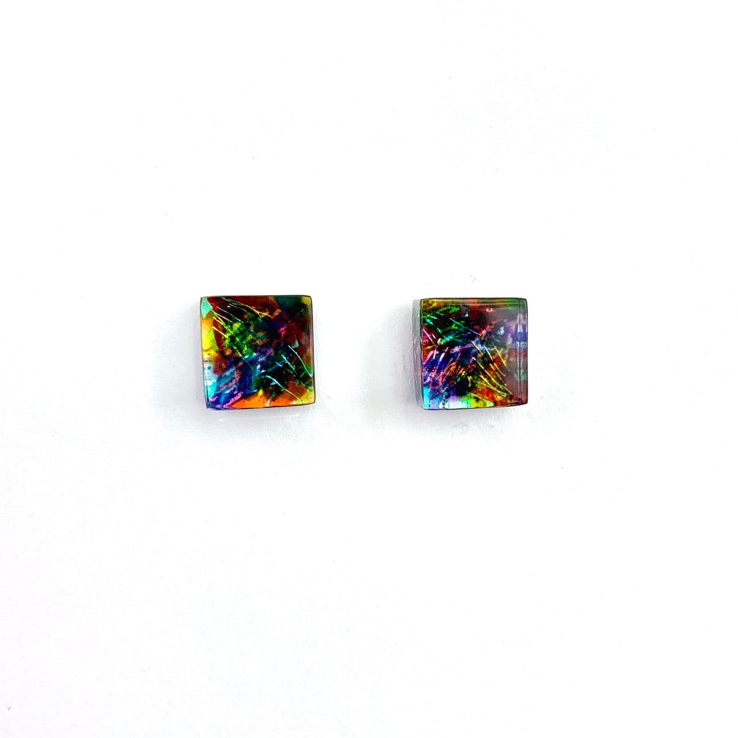 Fiery Opal Stud Earrings