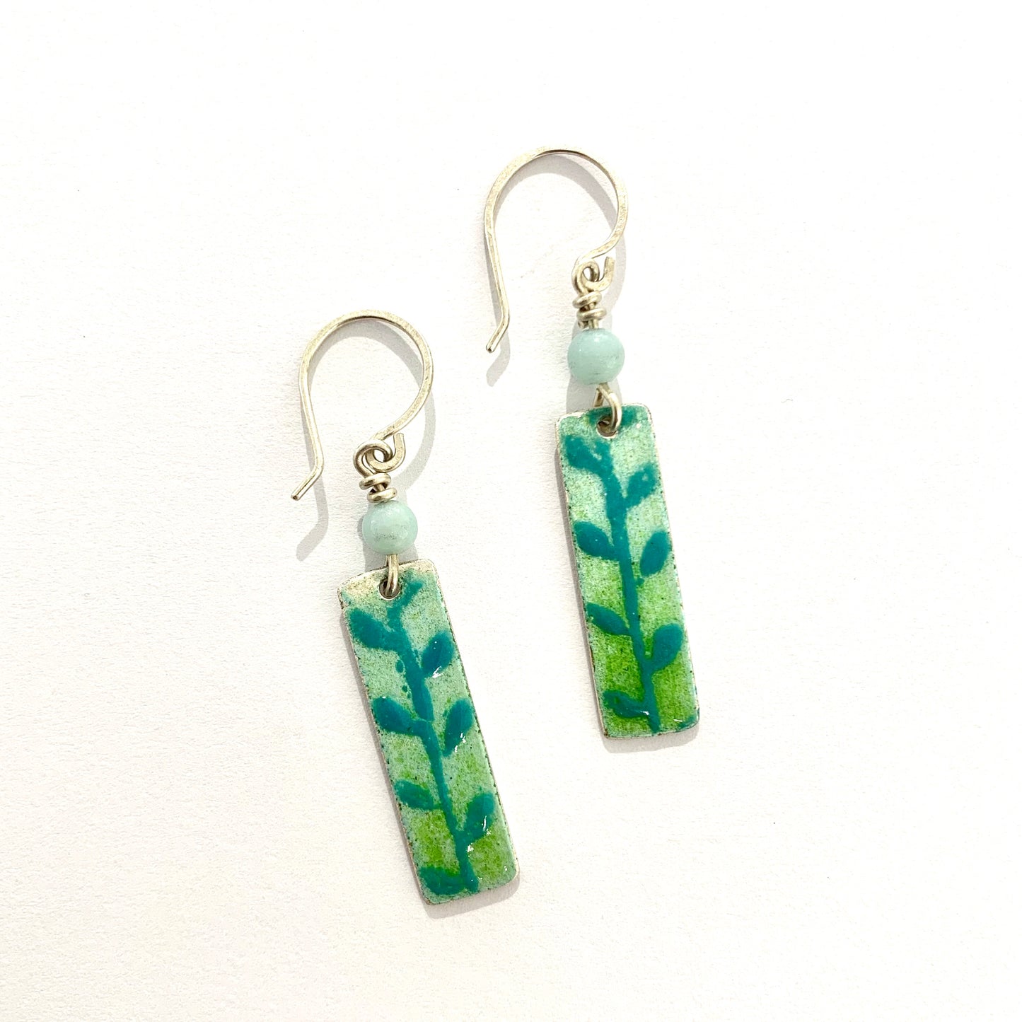 Green Leaf Earrings