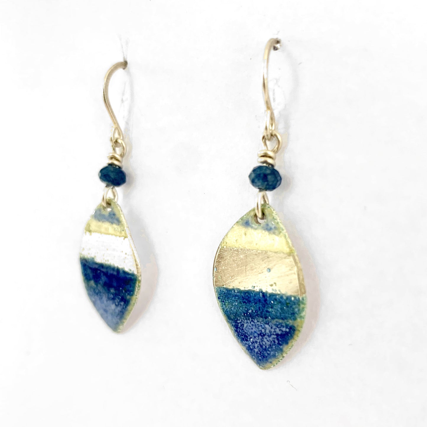 Blue Leaf Earrings