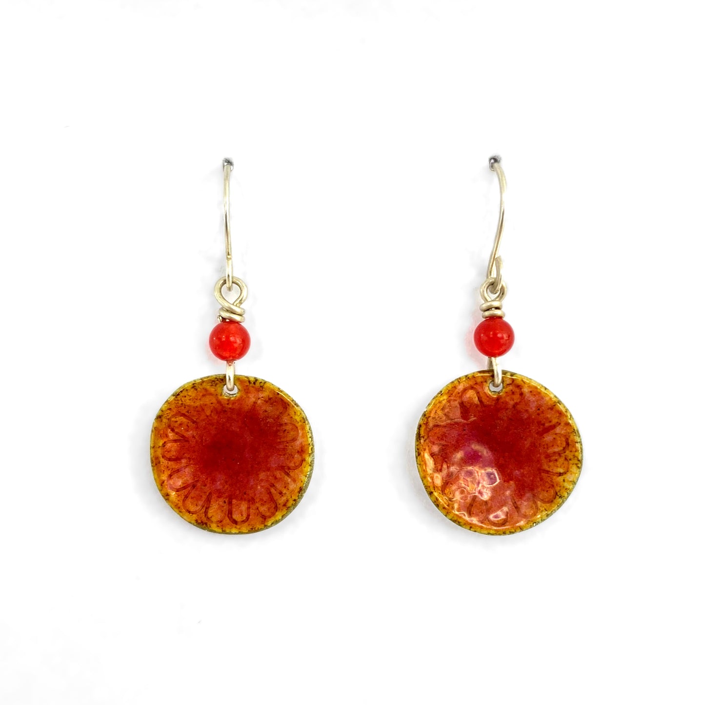 Orange Disc Earrings