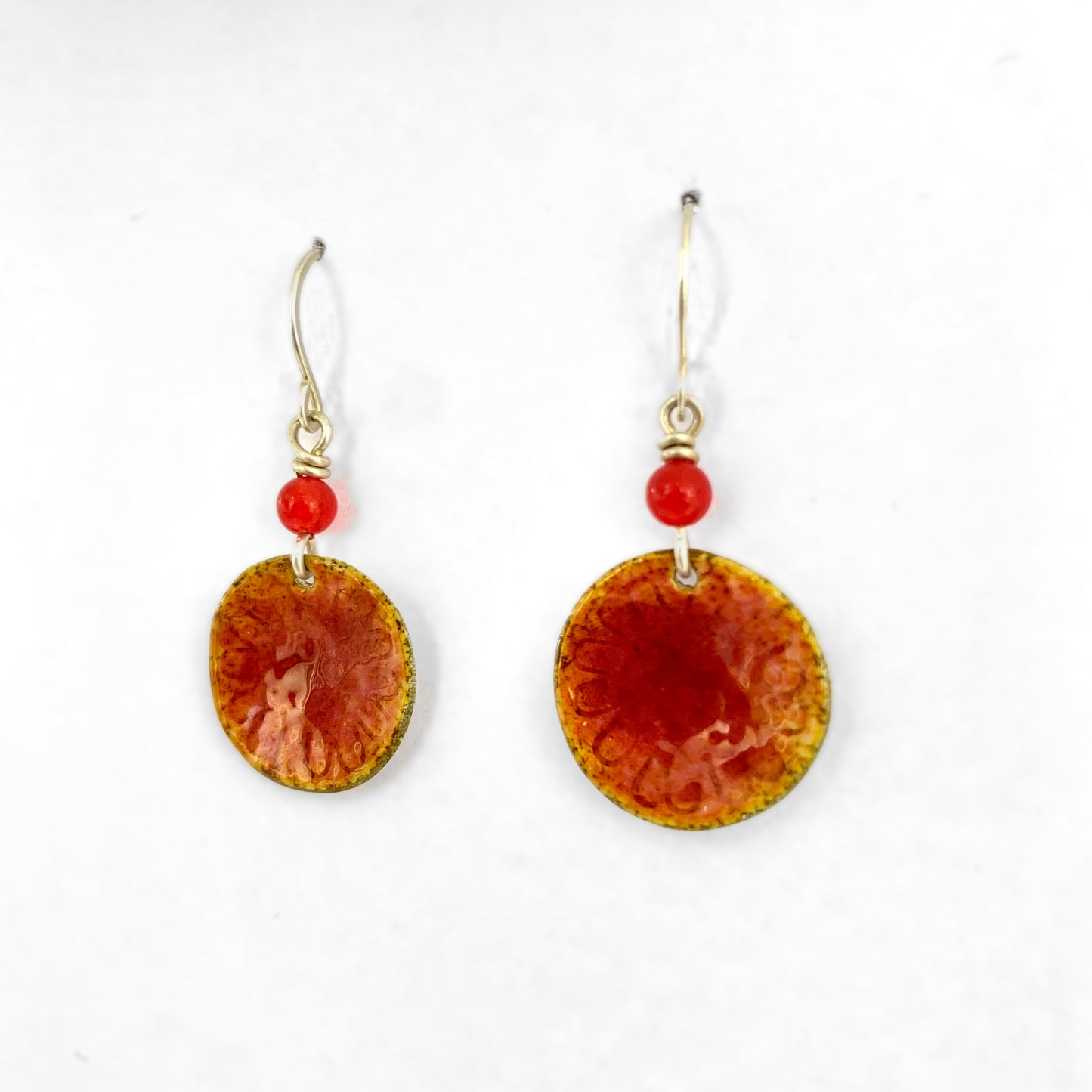 Orange Disc Earrings