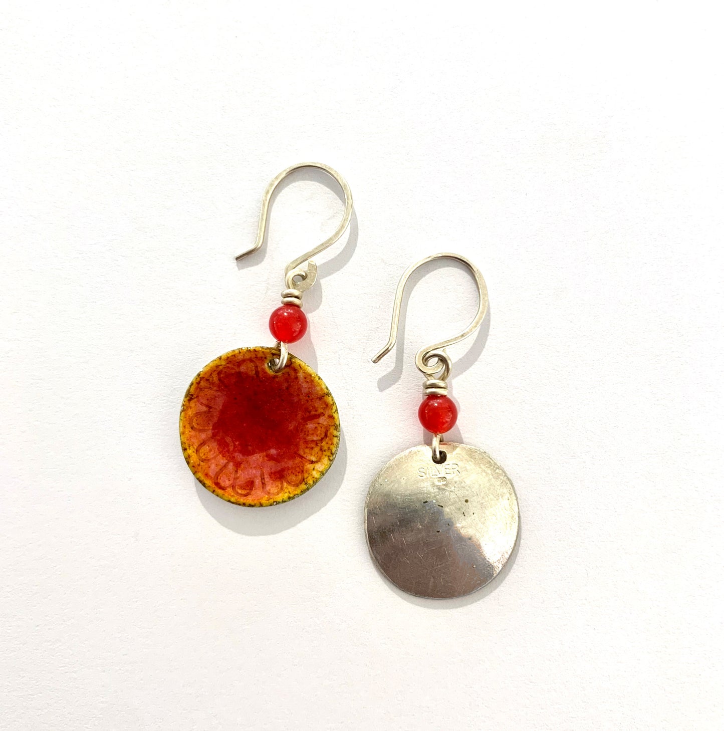 Orange Disc Earrings