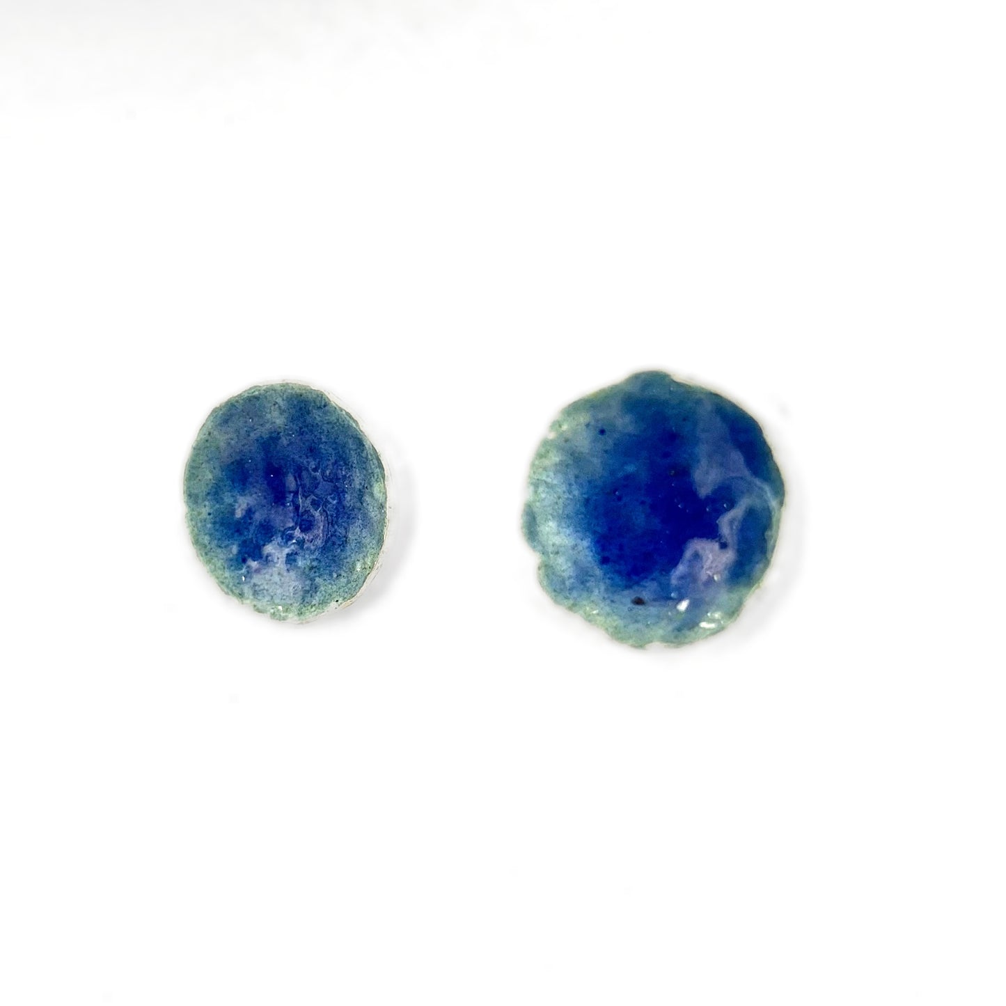 Blue Enamelled Stud Earrings