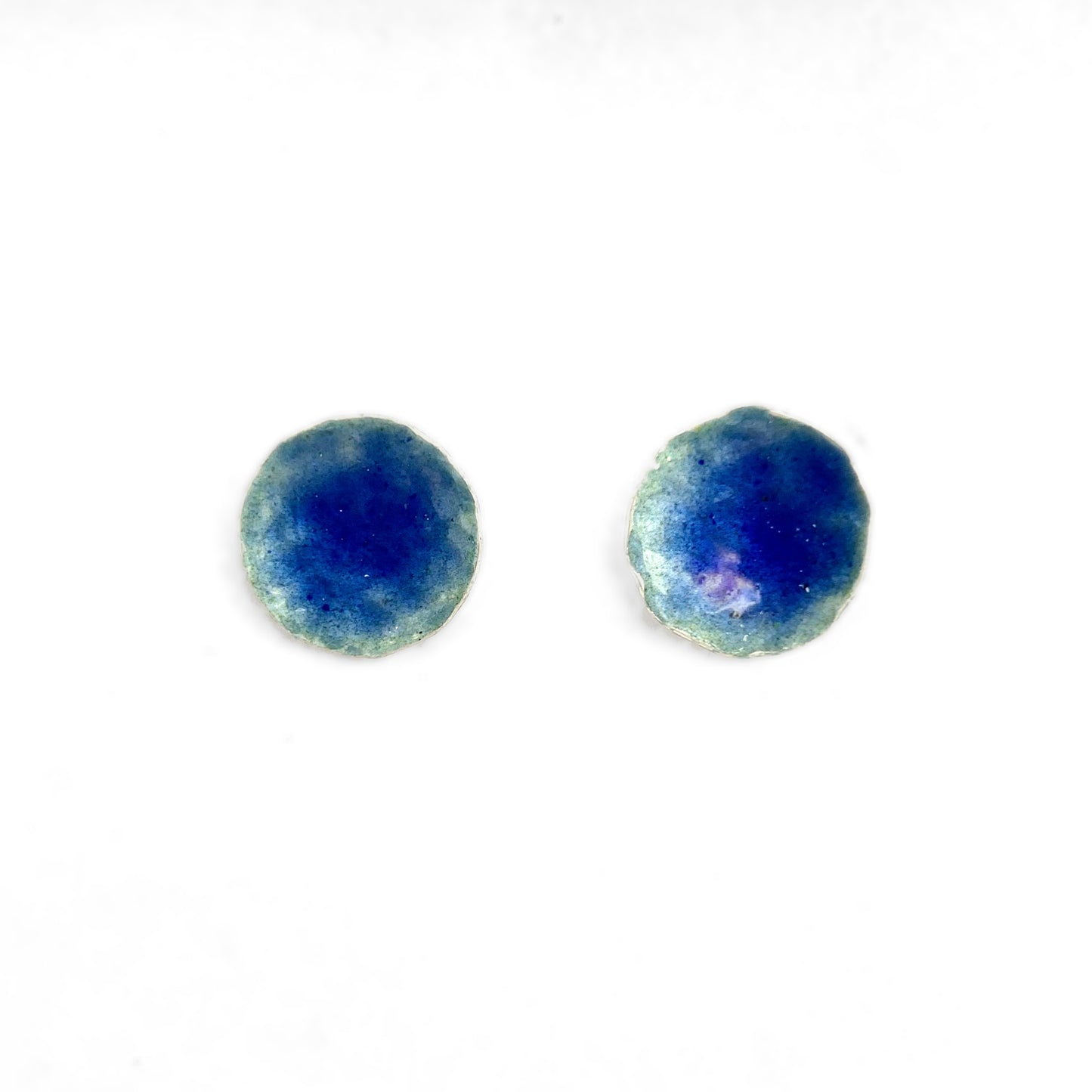 Blue Enamelled Stud Earrings