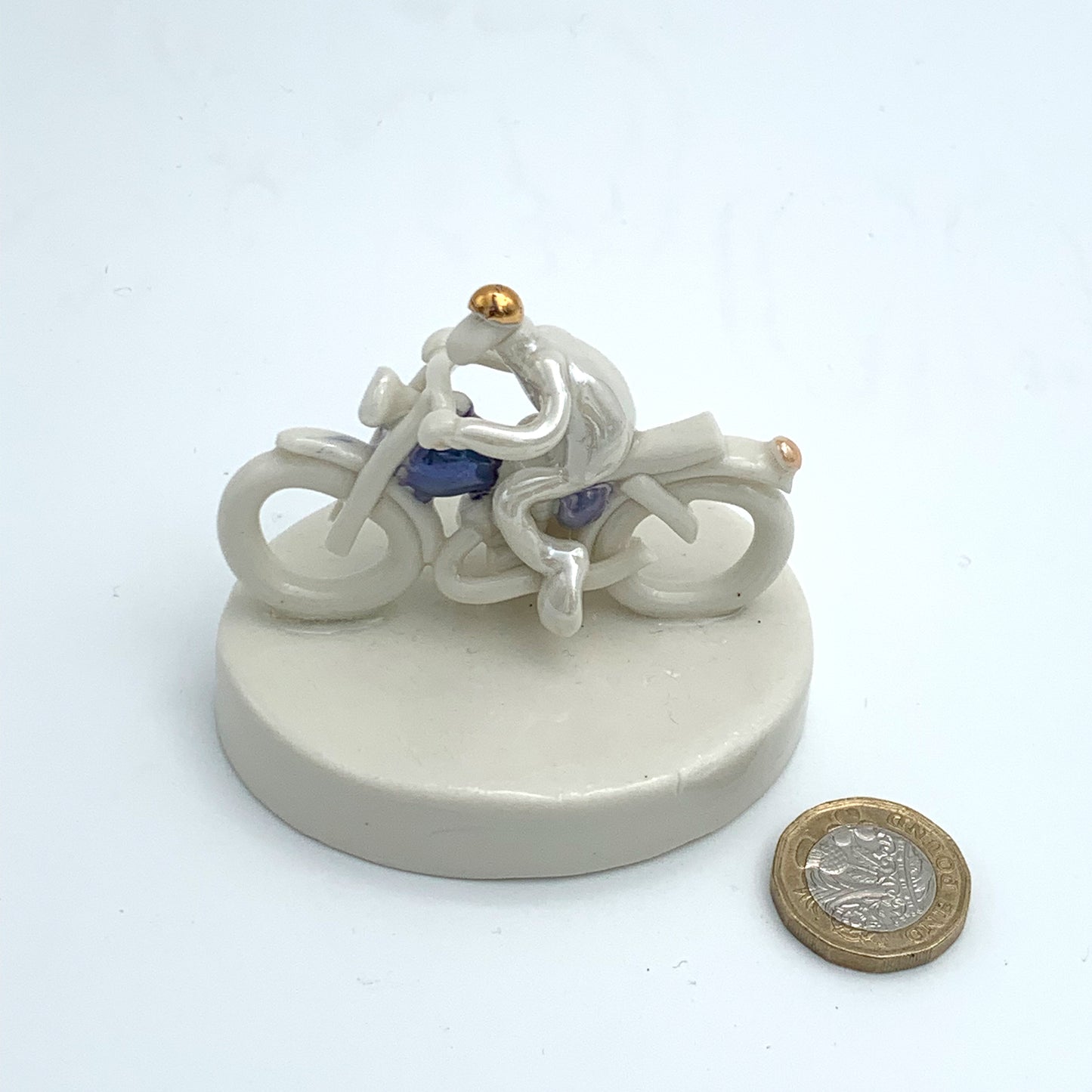 Porcelain Motorbike Rider Miniature