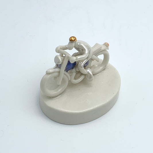 Porcelain Motorbike Rider Miniature