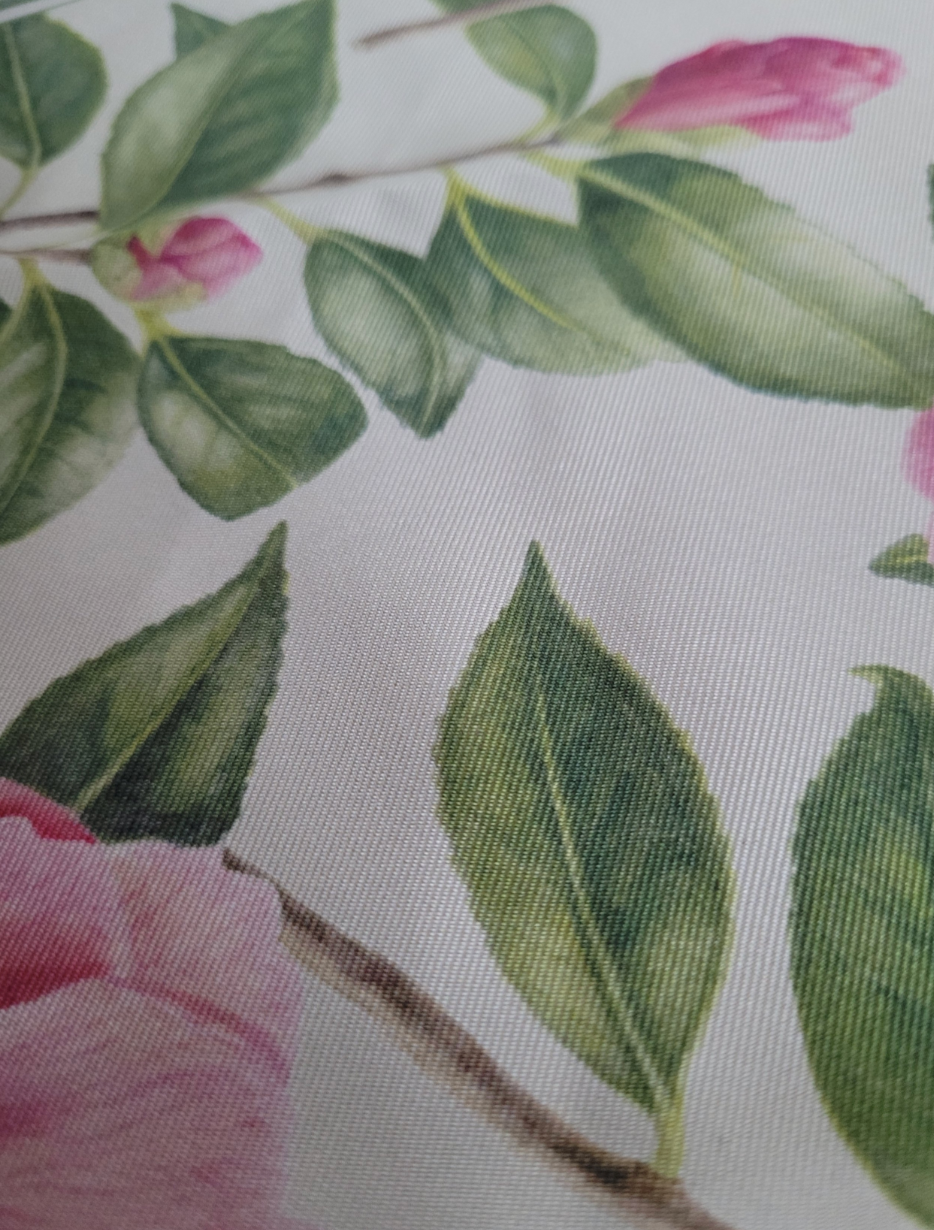 Camellia and Lily Medium Silk Scarf