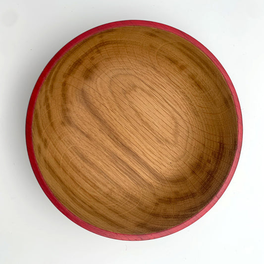 Ebonised Oak Red Rimmed Bowl
