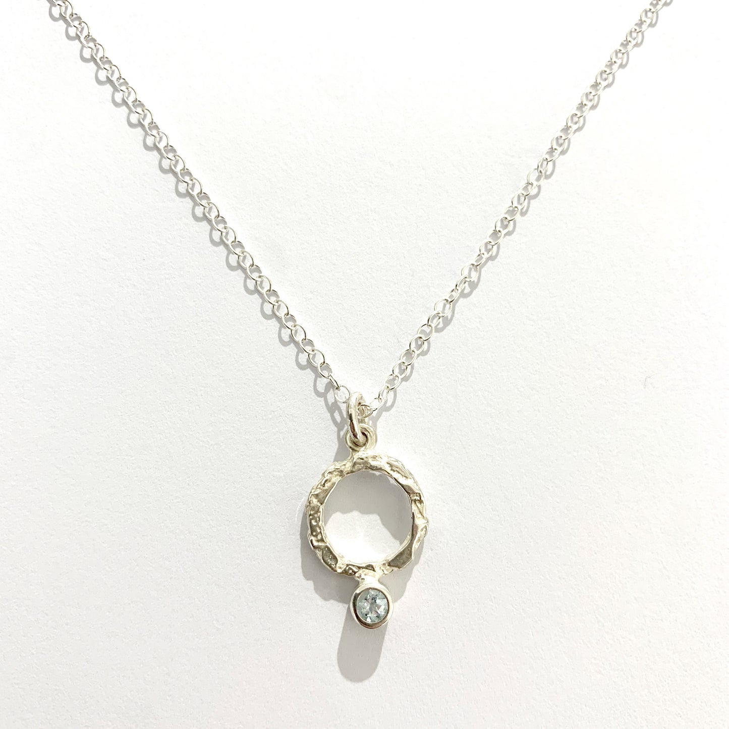 Blue Topaz and Silver Pendant