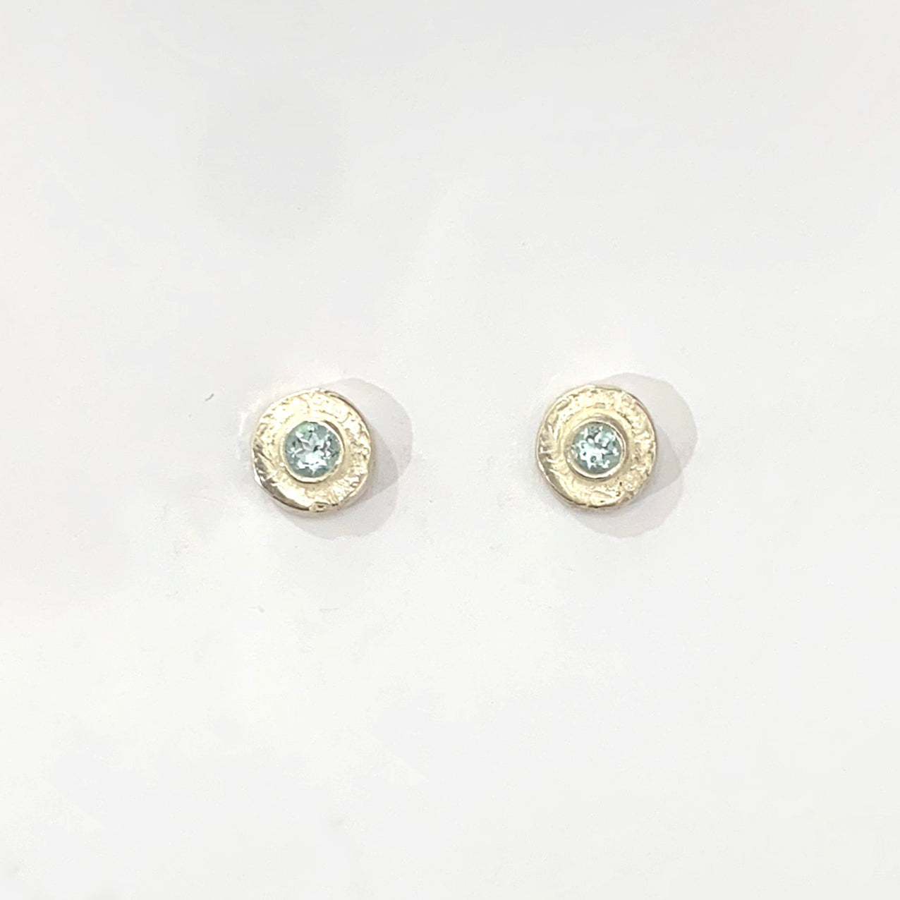 Blue Topaz and Silver Stud Earrings