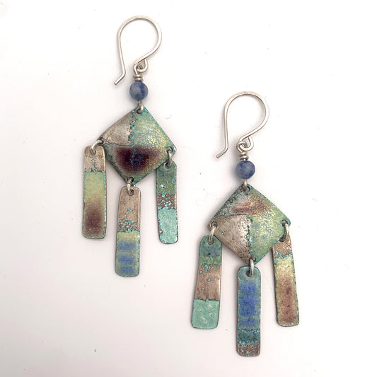 Enamelled Pastel Shades Earrings