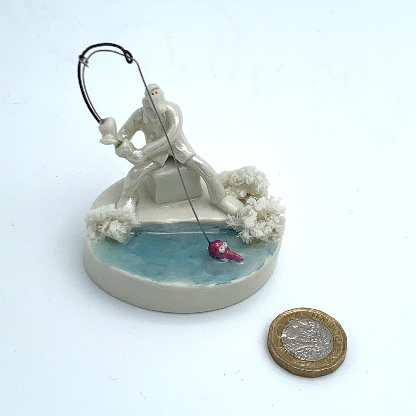 Porcelain Fishing Miniature