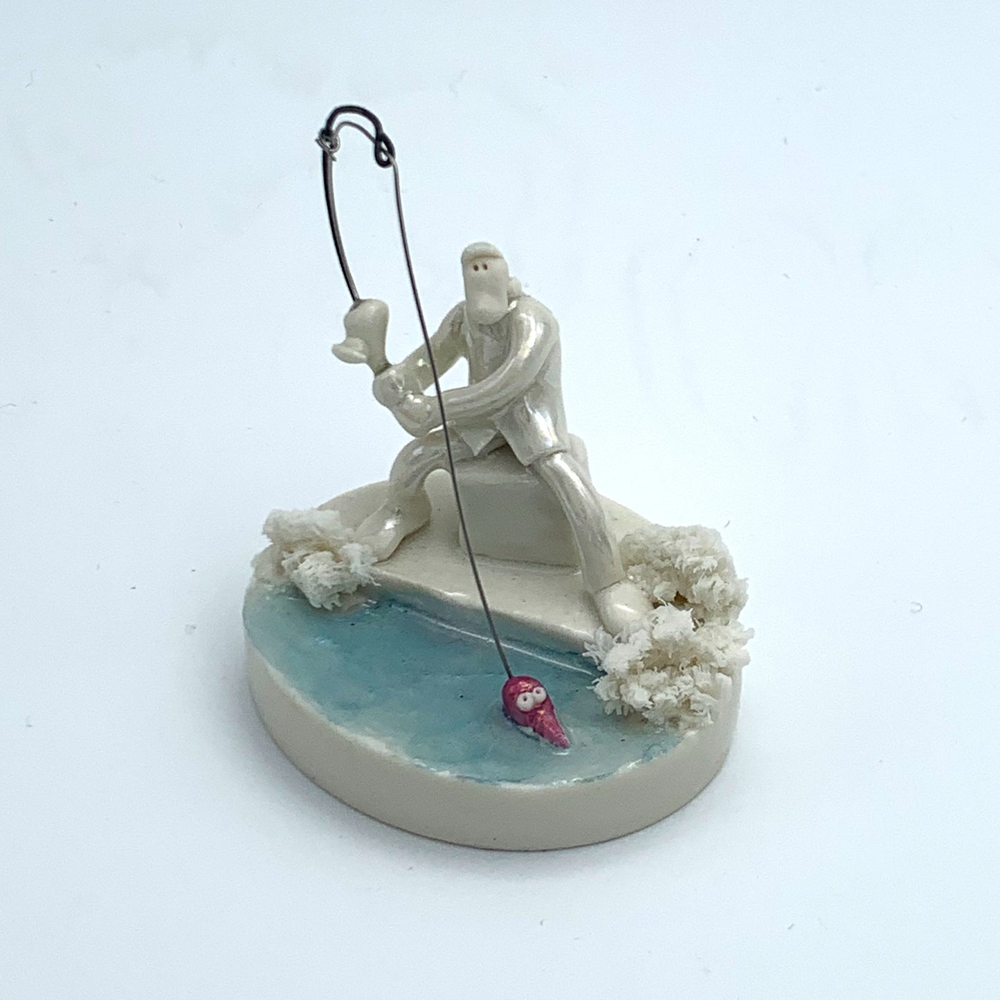 Porcelain Fishing Miniature