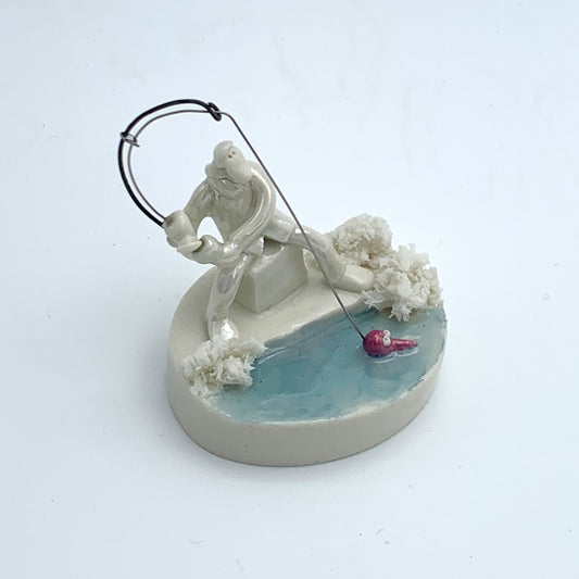 Porcelain Fishing Miniature