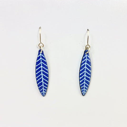 Blue Leaf Earrings