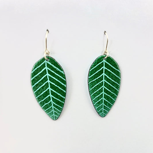 Green Leaf Earrings