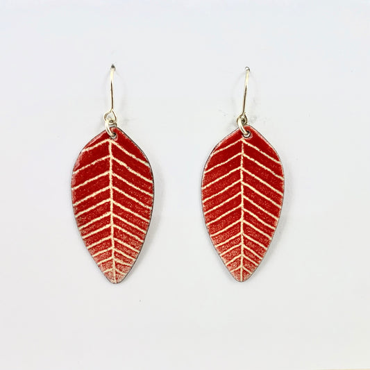 Red Leaf Earrings