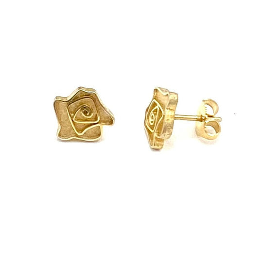 Gold Plated Rose Stud Earrings