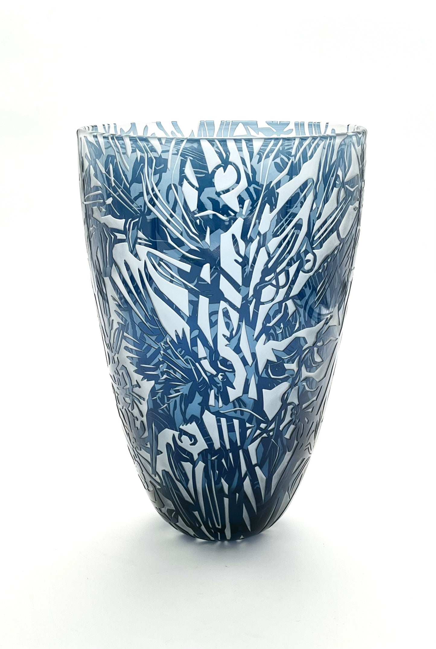 'Blue tits in the honeysuckle'