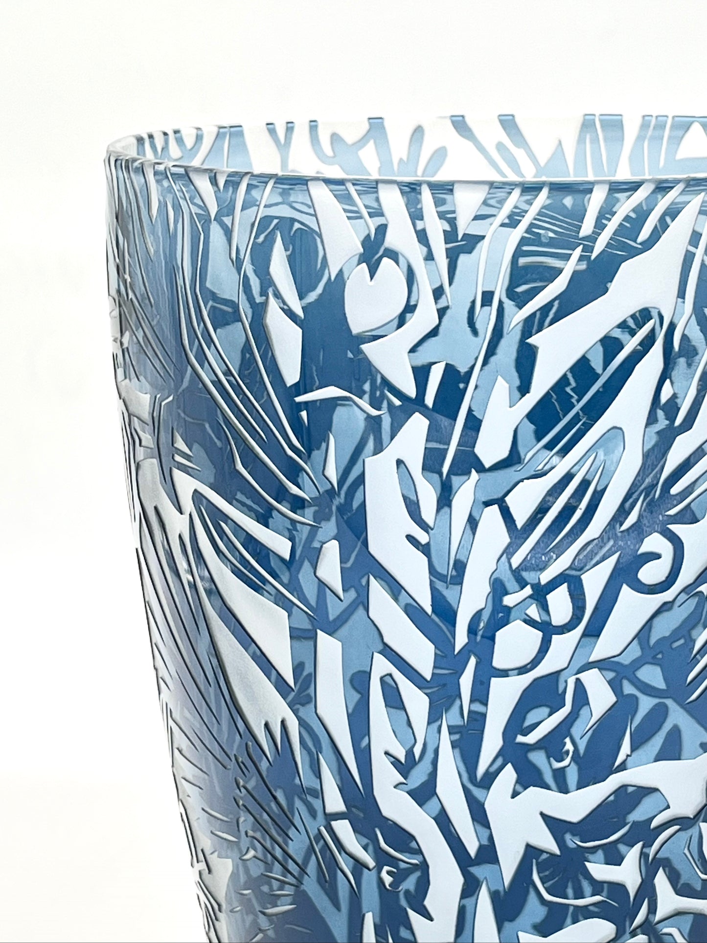 'Blue tits in the honeysuckle'