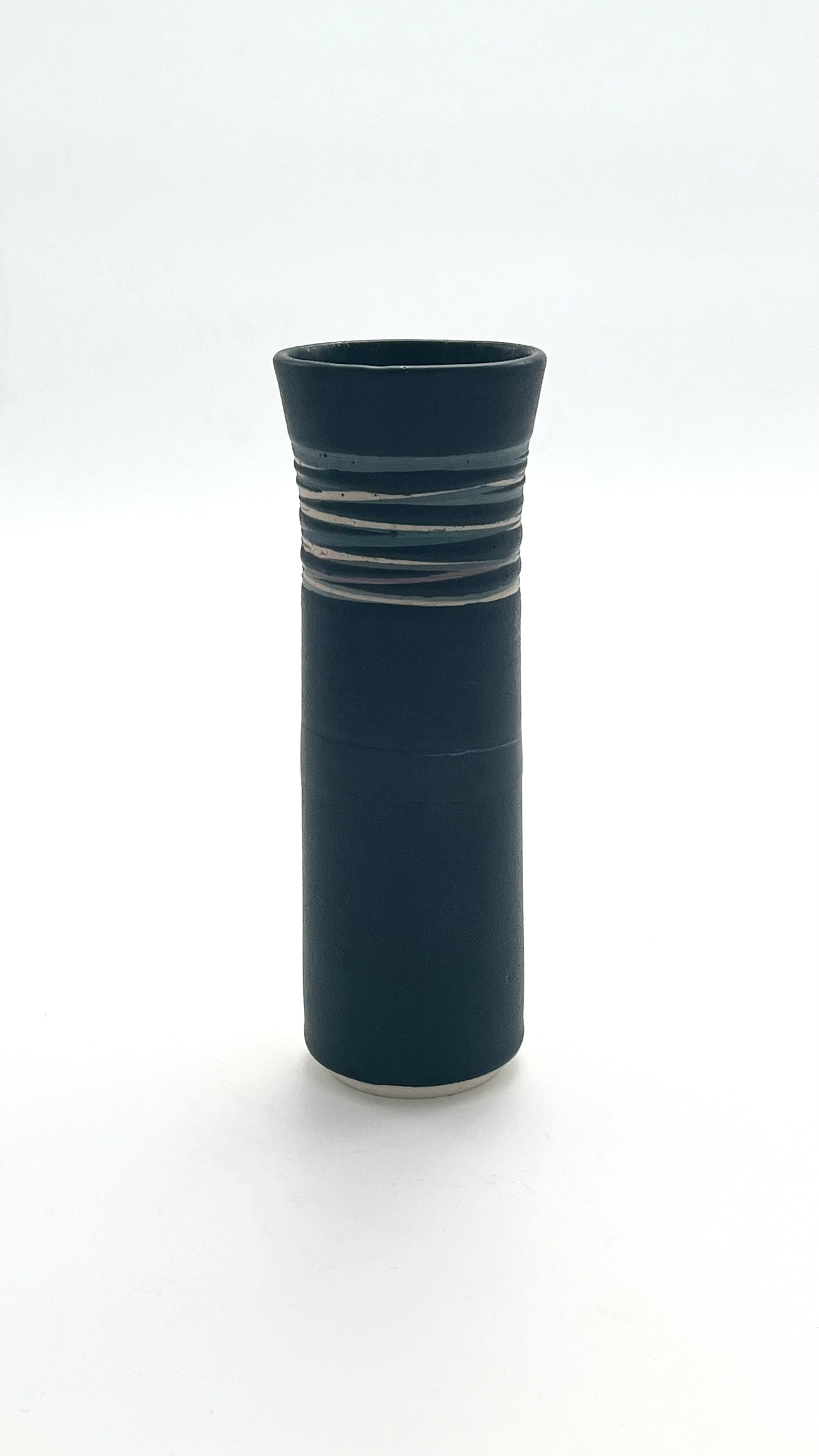 Black Striped Stem Vase