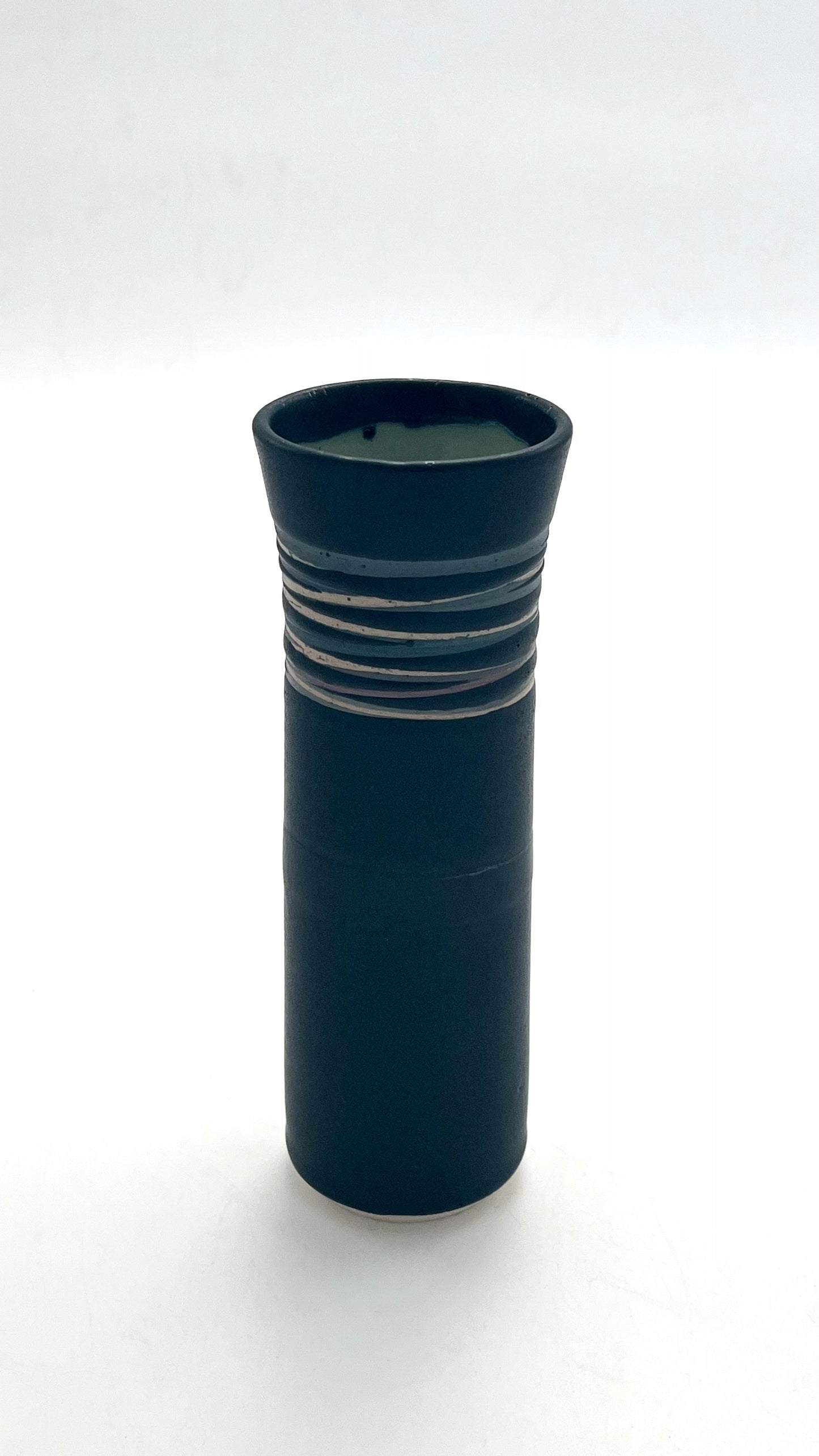 Black Striped Stem Vase
