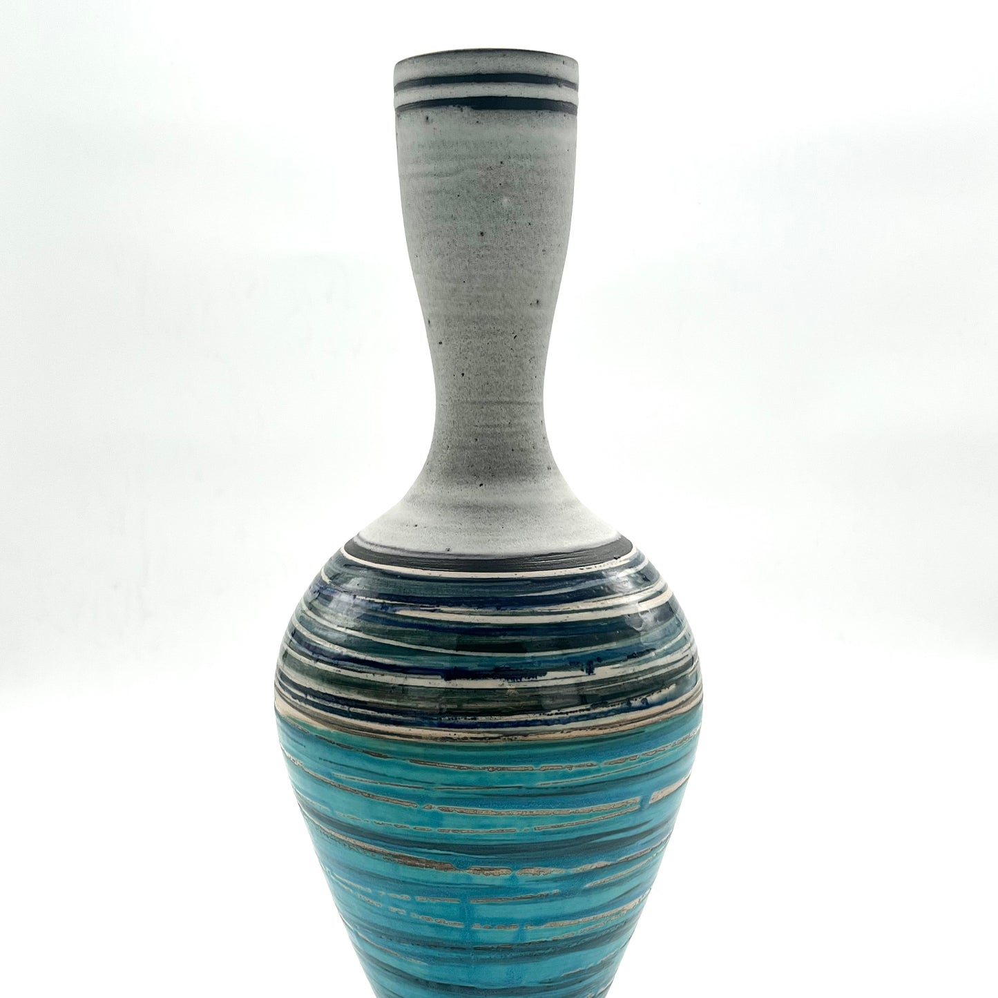 Turquoise Striped Vessel