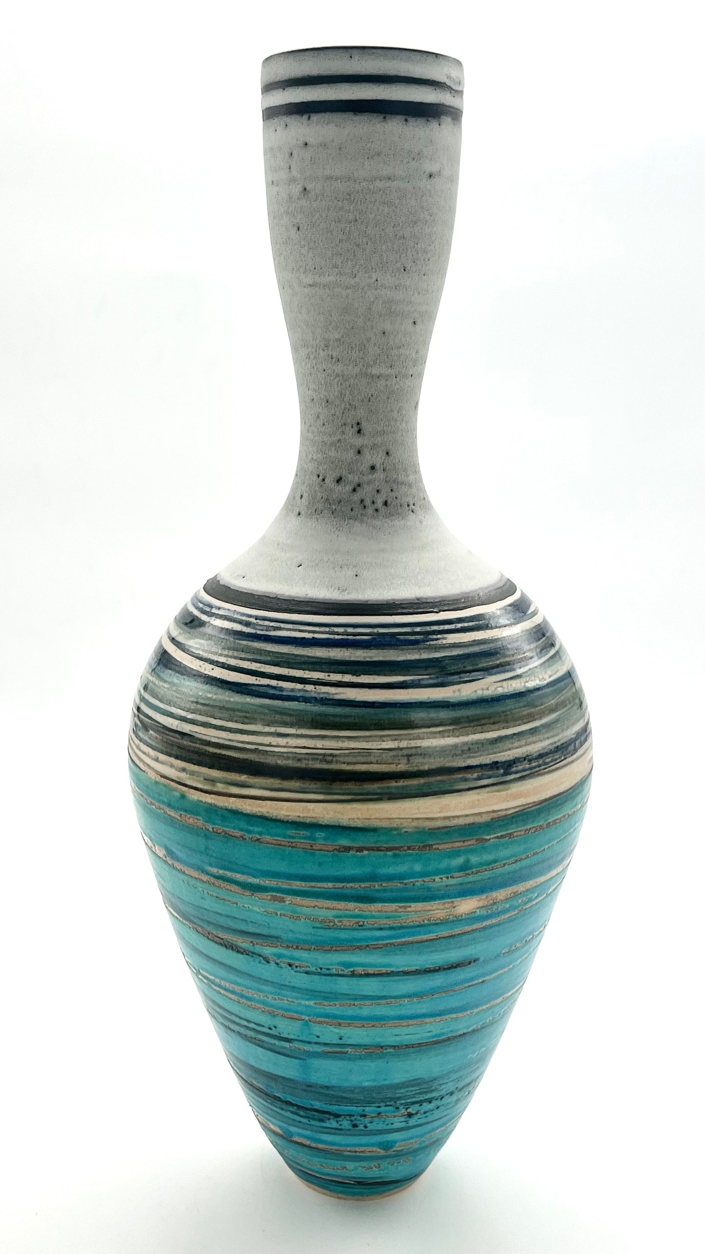 Turquoise Striped Vessel