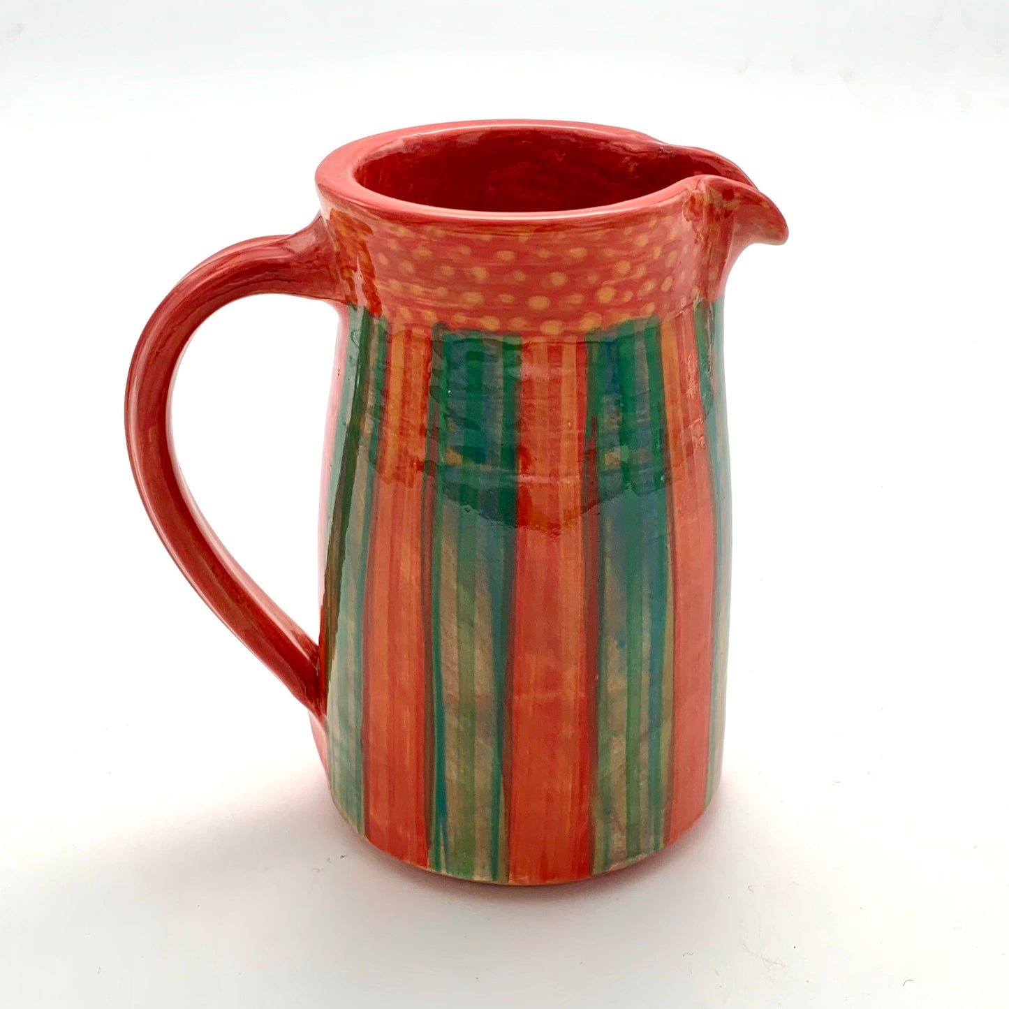 Large Red and Green Stripey Jug