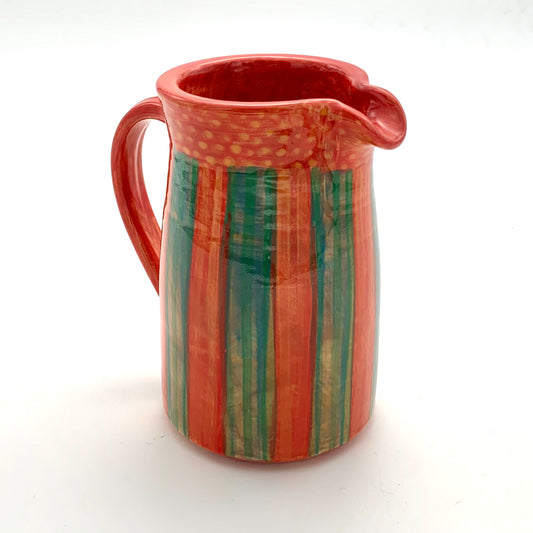 Large Red and Green Stripey Jug