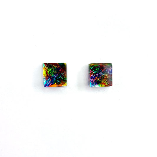 Fiery Opal Stud Earrings