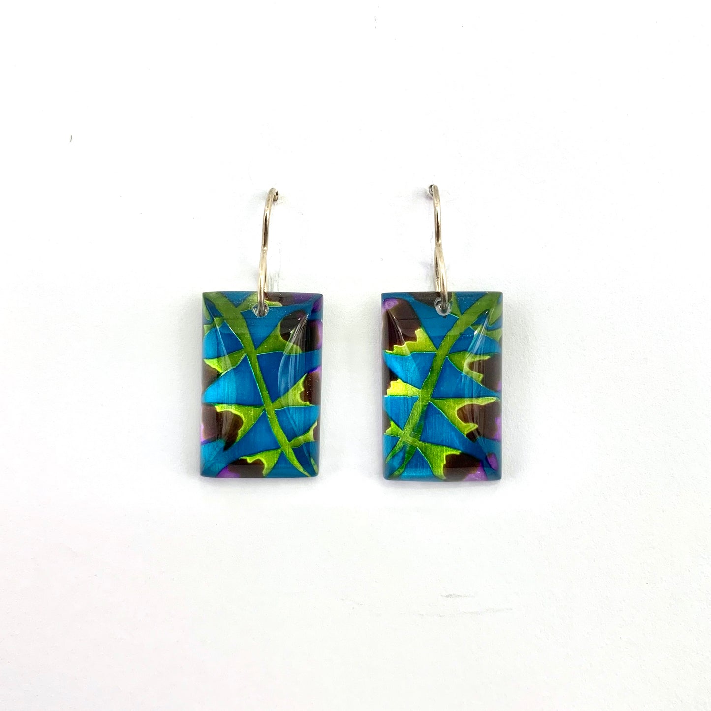 Short Rectangle Fern Earrings