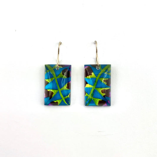 Short Rectangle Fern Earrings