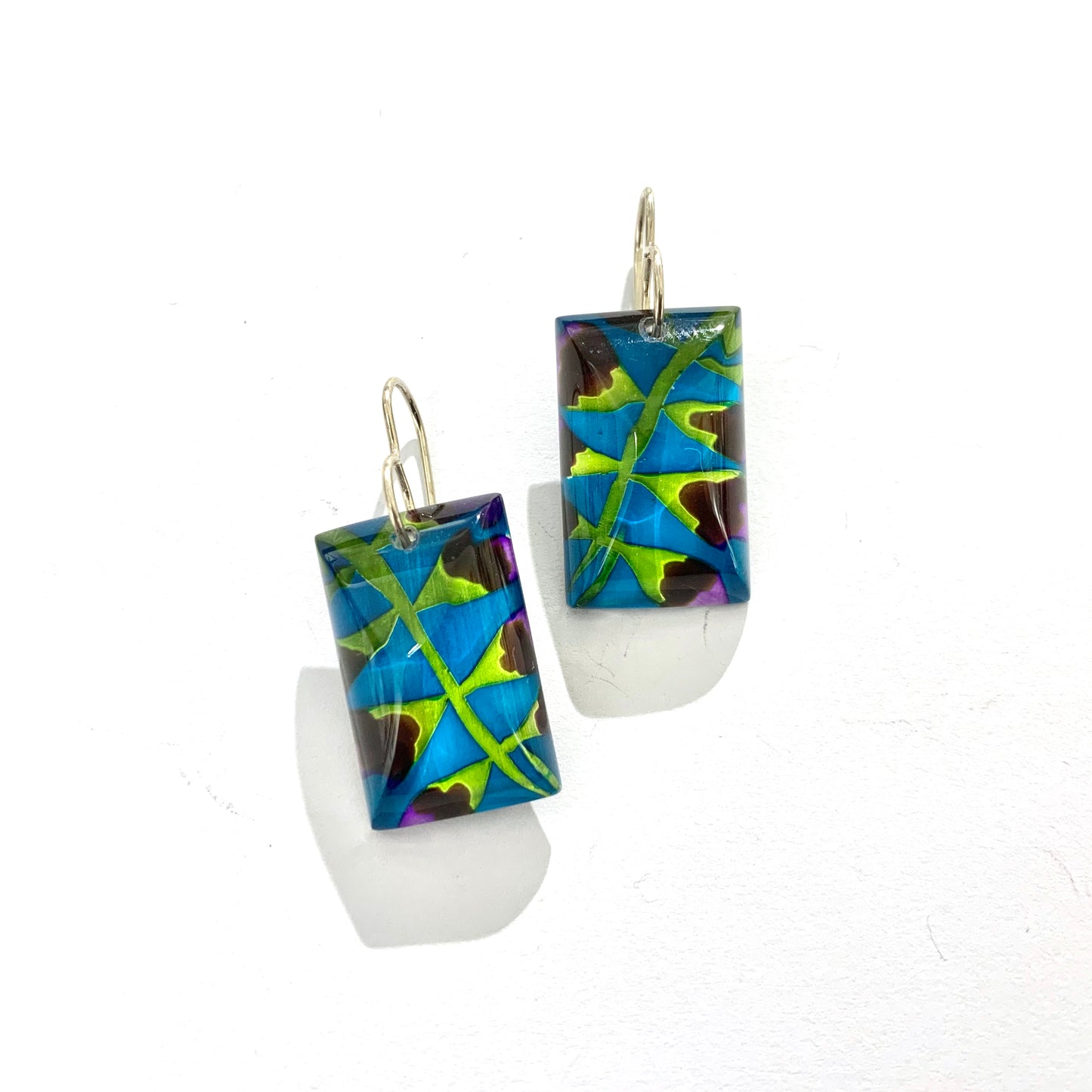 Short Rectangle Fern Earrings