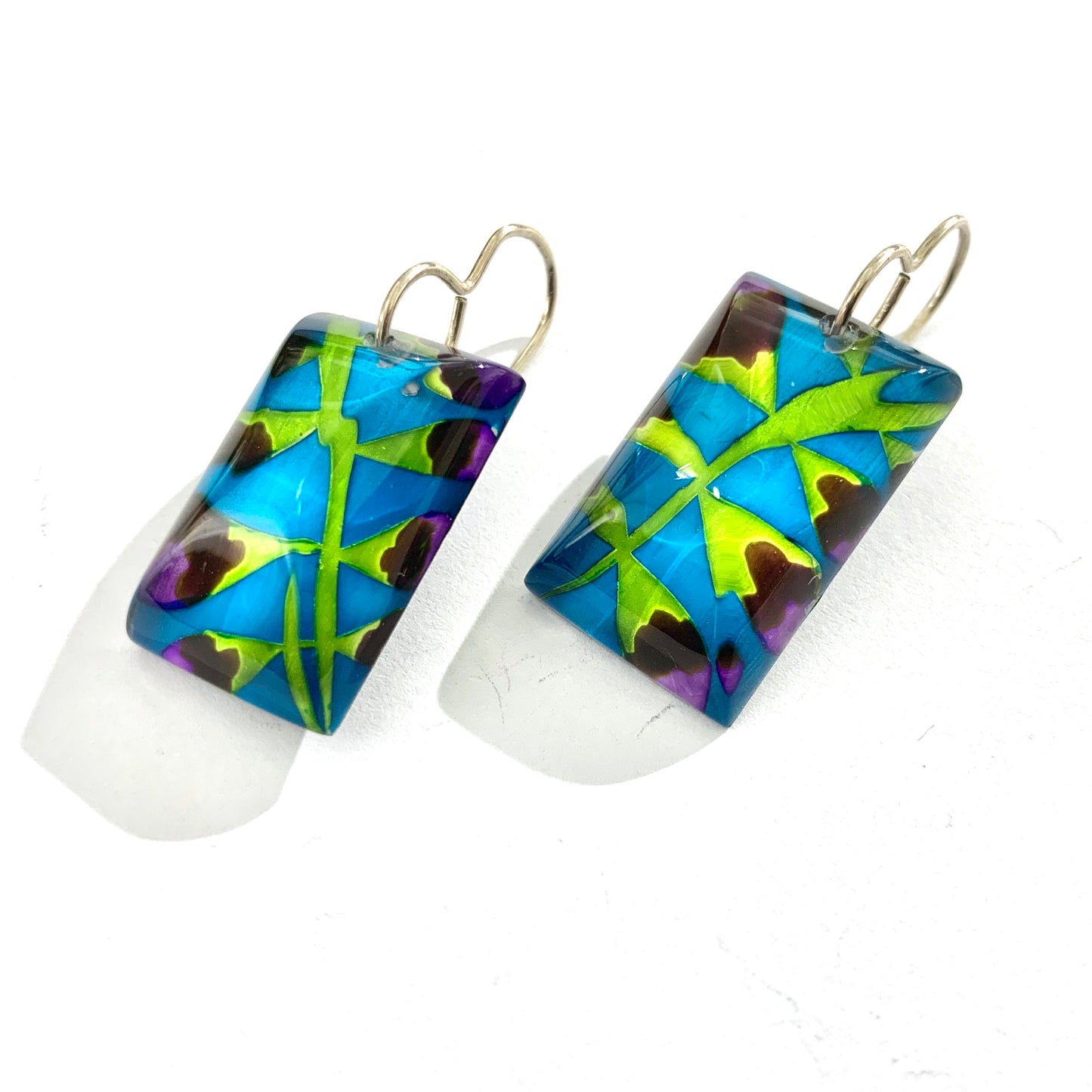 Short Rectangle Fern Earrings