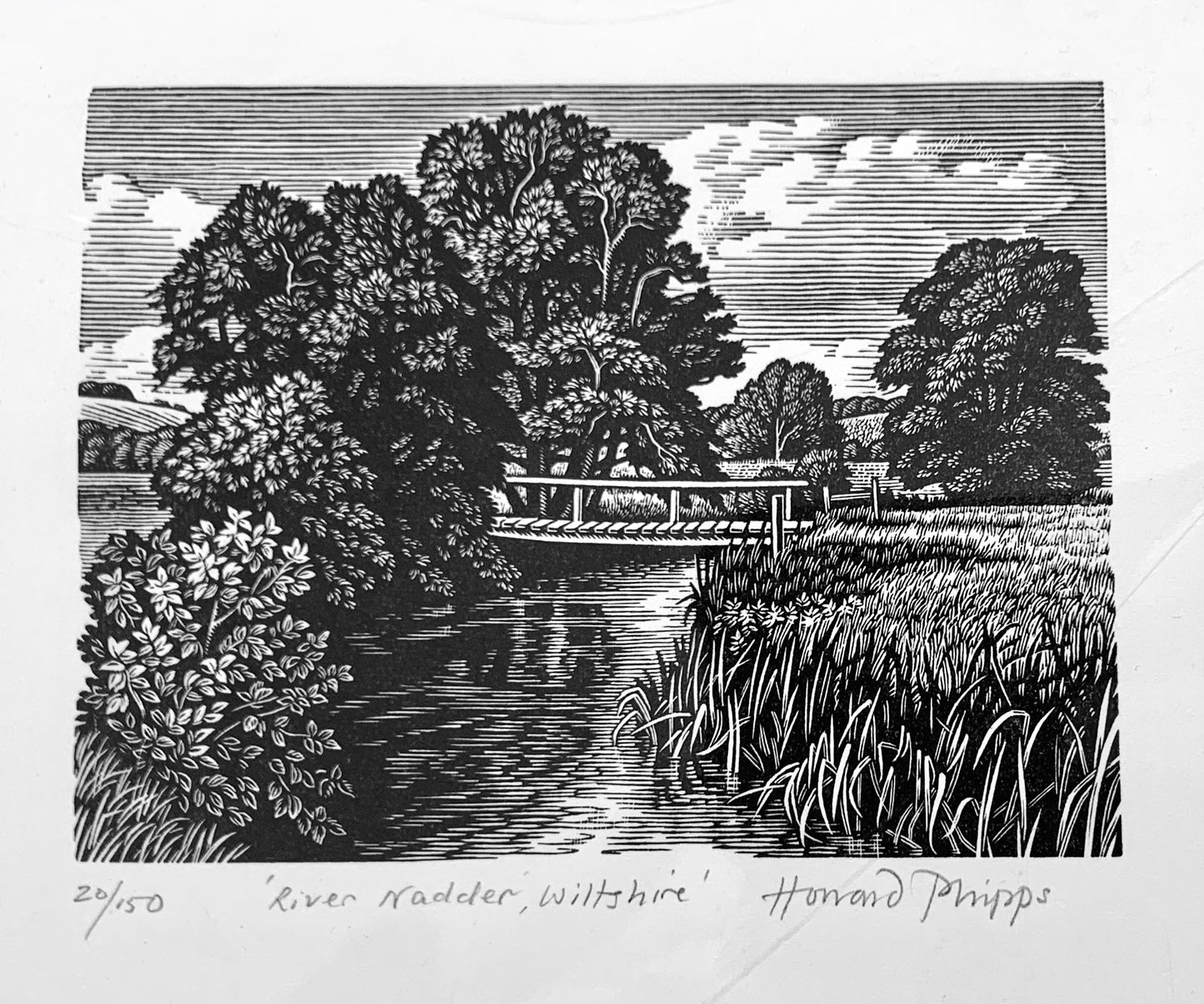 'River Nadder, Wiltshire' Wood Engraving