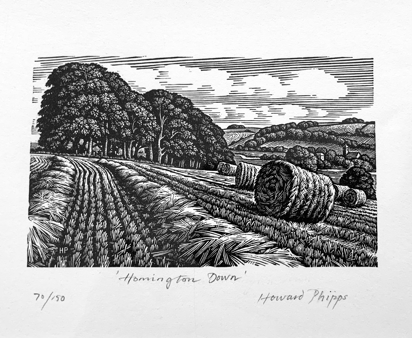 'Homington Down' Wood Engraving